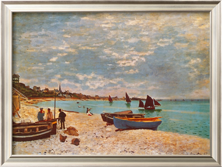 Beach At Sainte Adresse-Claude Monet Painting